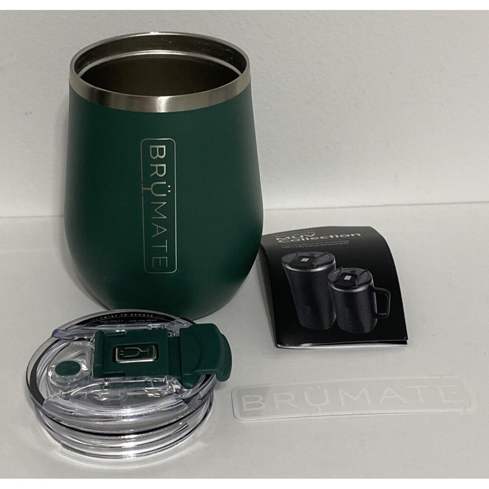 Brumate Uncork'd XL 14 Oz Wine Glass Tumbler Hunter Green Discontinued Rare NEW - Picture 7 of 11
